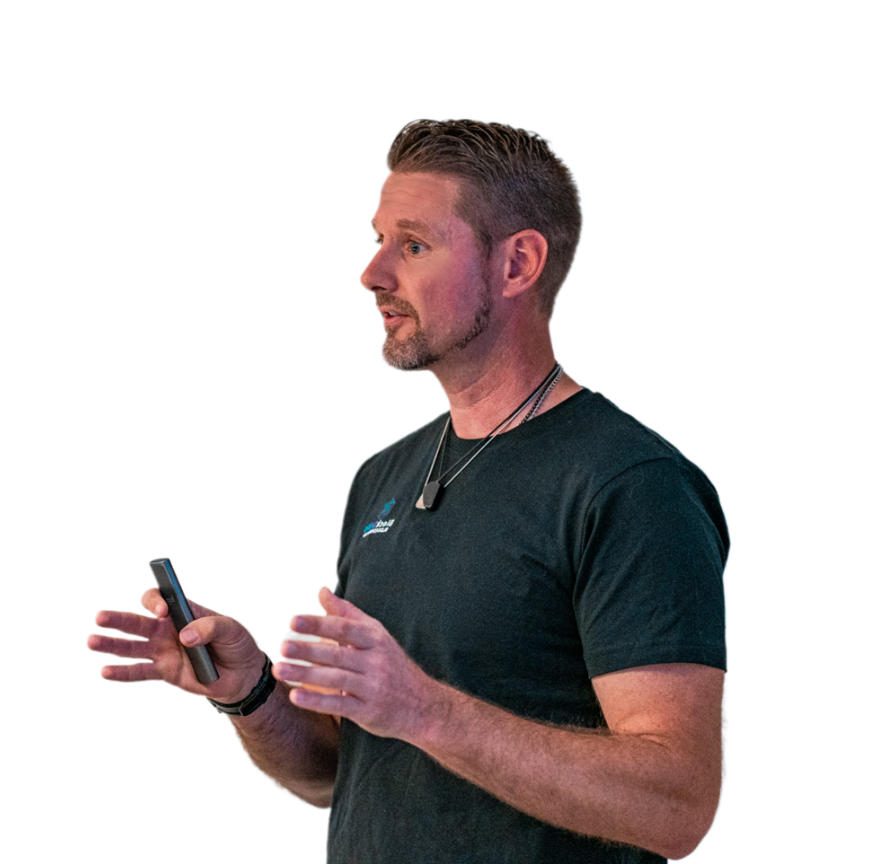Marco Biner beim Vortragen — geoquality.ai